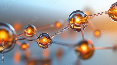 conceptual depiction of a nanoscale energy transfer, with electrons