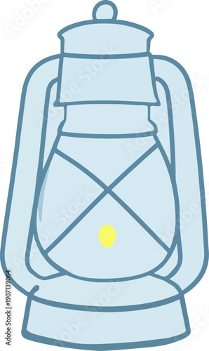 Vector isolated illustration of a kerosene flashlight.