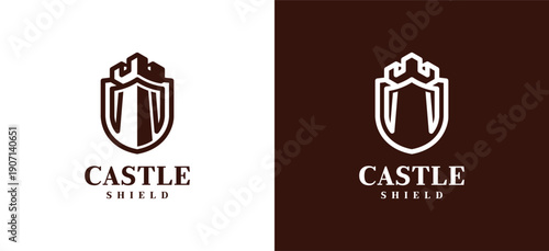 Elegant shield and castle logo representing protection, reliability, and authority. Perfect for security services, insurance, legal, finance, and corporate branding.