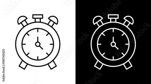 Timer White Icon Set Design
