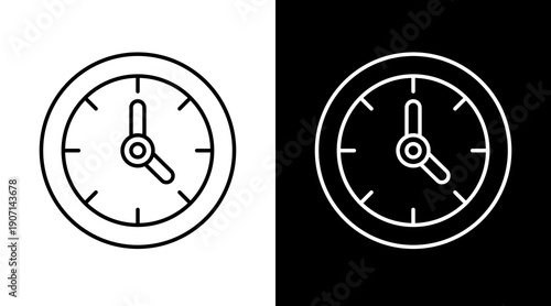 Clock White Icon Set Design