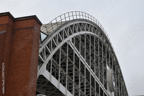 Looking up at Manchester Central building iconic Manchester building. 