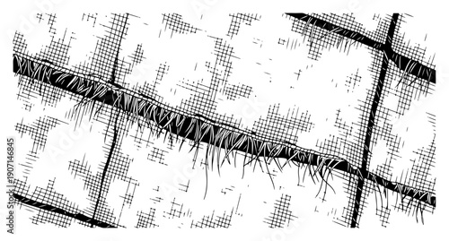 Abstract woven fabric texture with rough stitches and crosshatch details