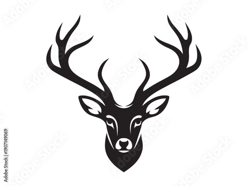 Deer head silhouette, Deer vector collection, deer logo illustration on a white background