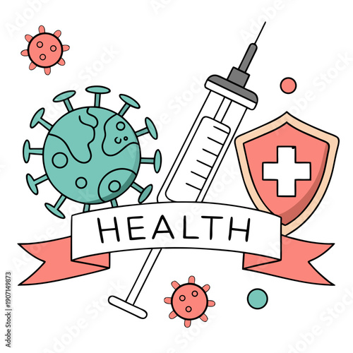 Vaccination concept illustration, vector, transparent background
