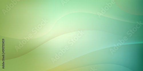 Abstract green gradient background with smooth flowing wave shapes and soft color transitions.
