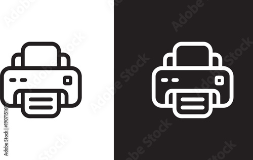 Printer in black and white document paper office