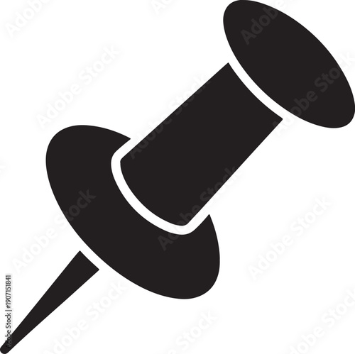Push pin black color symbol