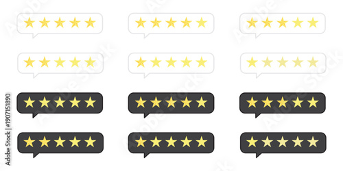 Five stars icon Vector golden gradient: Customers rate the product with five stars. Feedback, product reviews, and client or employee ratings .Vector illustration EPS 10. 