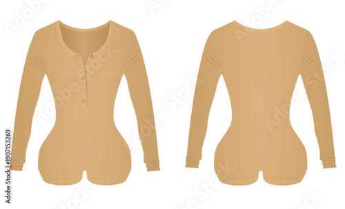 Brown bodysuit shirt. vector illustration