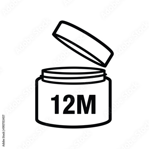 Cosmetic cream jar 12M expiry icon