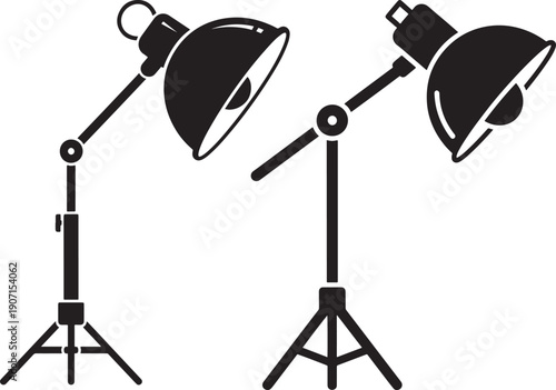 Studio lighting silhouette black lamp equipment
