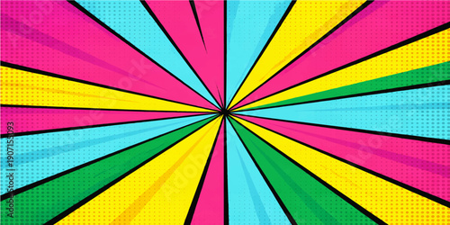 Bright multicolored spectrum pattern featuring an abstract rainbow design with summer beach parasol elements and a vibrant paper umbrella vector under a sunny sky