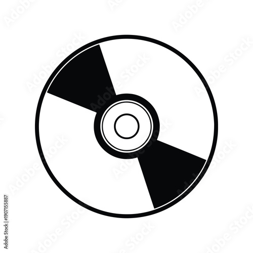 Compact disc media storage flat vector icon