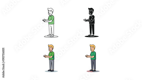 Man with Open Palms, Gesturing or Presenting, Icon Collection