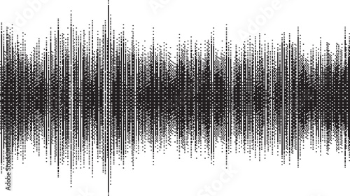 Black and white audio halftone waveform sound wave abstract background