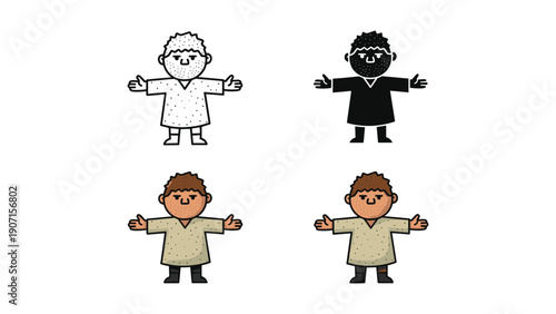 Hugging Man Icon Set - Vector Art for Embrace, Welcome, and Support