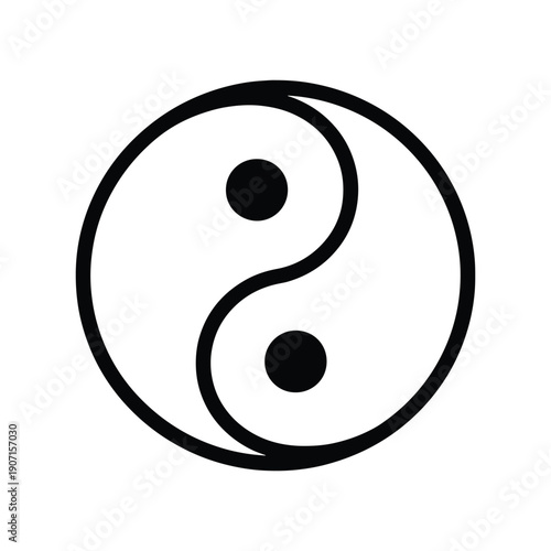 Yin yang balance symbol vector icon