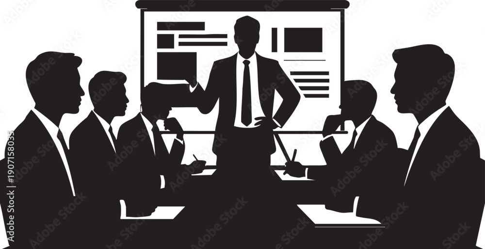 Fototapeta premium Business meeting with presentation and discussion teamwork