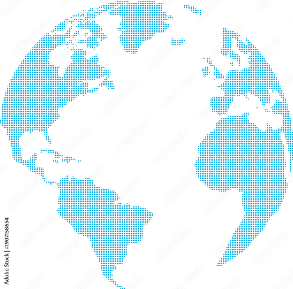 Fototapeta premium map Globe Illustration Focusing on the Americas, Global Unity Concept, Simple Design