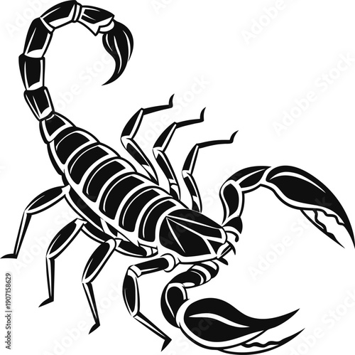 scorpion silhouette isolated on white