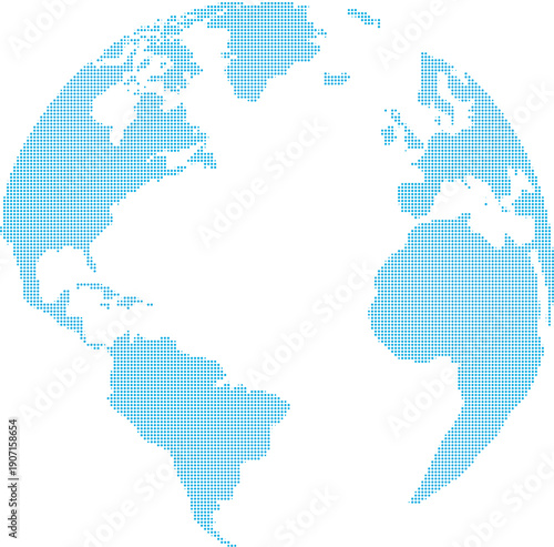 map Globe Illustration Focusing on the Americas, Global Unity Concept, Simple Design