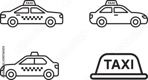 Taxi car black white background transportation