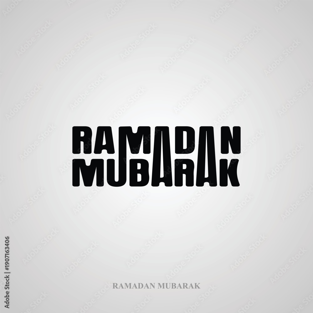 Fototapeta premium Ramadan Mubarak English Typography
