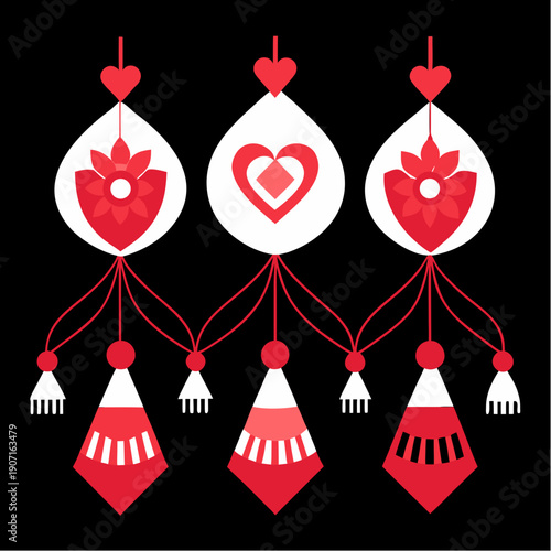 Traditional norwegian or sami cultural ornaments