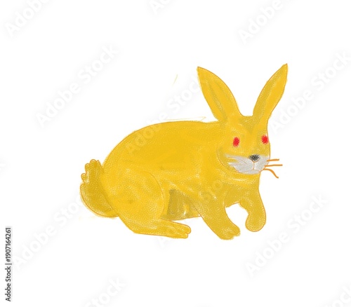  vector illustration of a yellow rabbit, likely a stock image or graphic design element