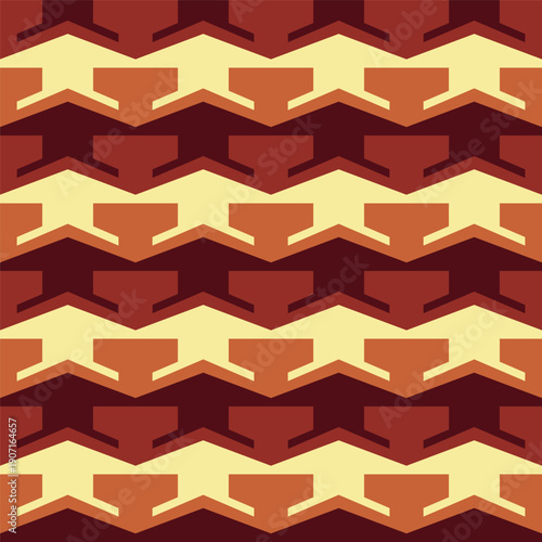 Geometric Arrowhead Seamless Pattern Warm Tones Abstract Decorative Background