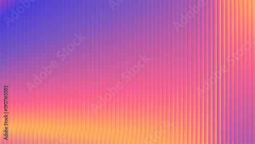 Ribbed glass with 3D texture effect, abstract soft colorful gradient fluted panel vector background, striped ripple blur
