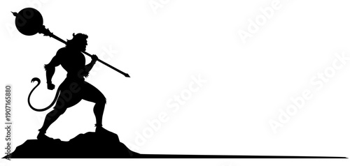 Silhouette of a Hanuman of illustration vector
