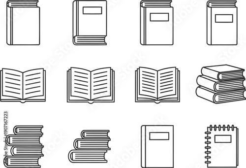 Books stack icon vector flat design education knowledge learning concept illustration