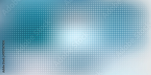 Blue Dot Pattern Background With Halftone Texture And Soft Light Gradient