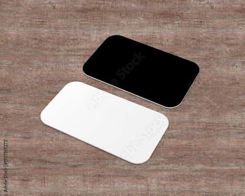 3D illustration. Round corner business card isolated