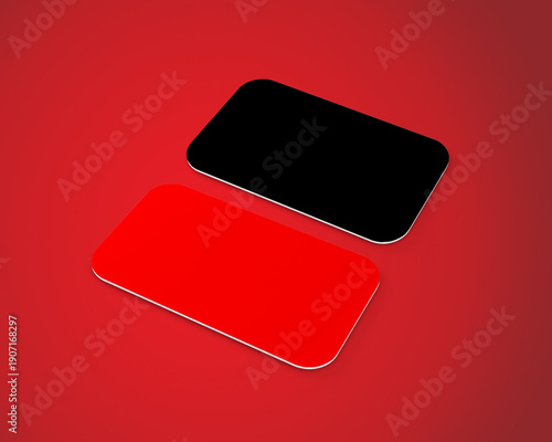 3D illustration. Round corner business card isolated