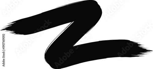 Black brush stroke letter z artistic symbol