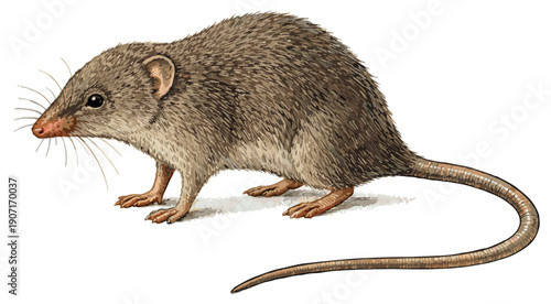 Suncus murinus illustration art