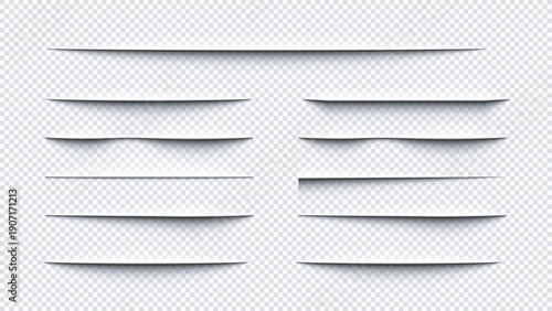 White layered paper elements with shadow on gray checkered background, modern design elements