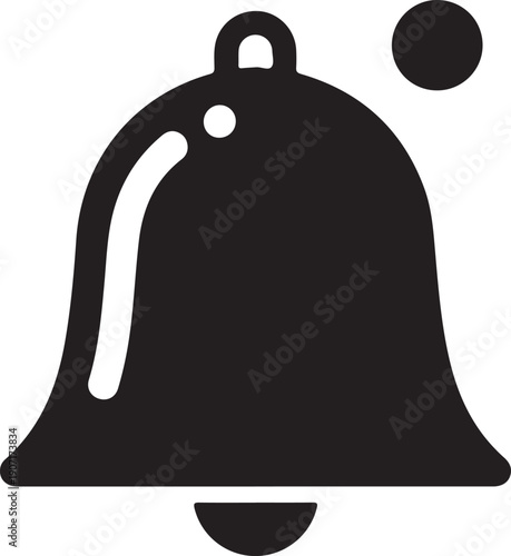 Black bell with a ringing effect notification alert sound