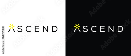 ascend logo design wordmark, typography font text vector