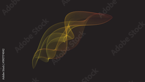 Glowing golden jellyfish floating in dark cosmic space with neon bioluminescent trails abstract art