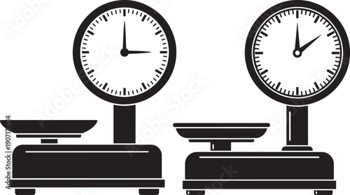 Two scales silhouette for weighing food or goods
