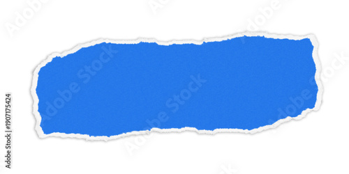 Wallpaper Mural Horizontal torn blue paper page with ripped edges and drop shadow isolated on transparent background. Torontodigital.ca