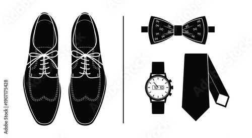Continuous One Line Drawing of Men Formal Leather Shoes for Business Fashion Gentlemans Style Wedding and Professional Footwear Design