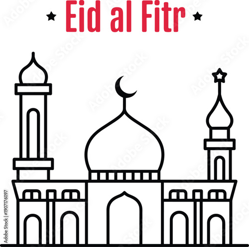 A vintage vector illustration of the famous Taj Mahal landmark in India, featuring a clean silhouette design of the historic monument's architecture and towers for travel and tourism art