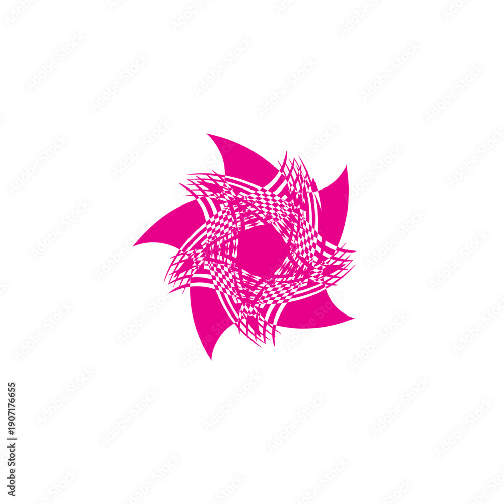 Fototapeta premium Abstract floral background featuring a pink lotus vector illustration and nature butterfly elements for a modern spring business logo design