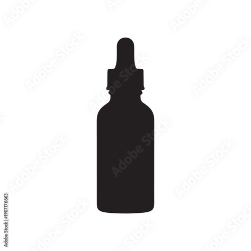 Black Serum bottle silhouette vector illustration