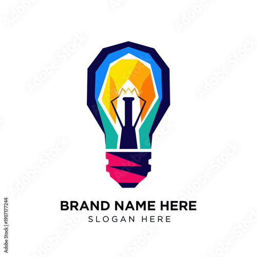 Colorful Light Bulb Logo Design Element.